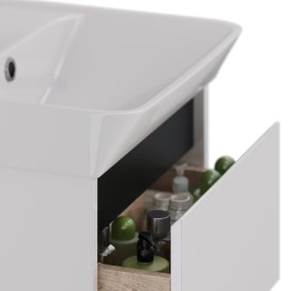 Тумба под раковину Lemark Combi LM03C45T-black 45 см белый глянец черный